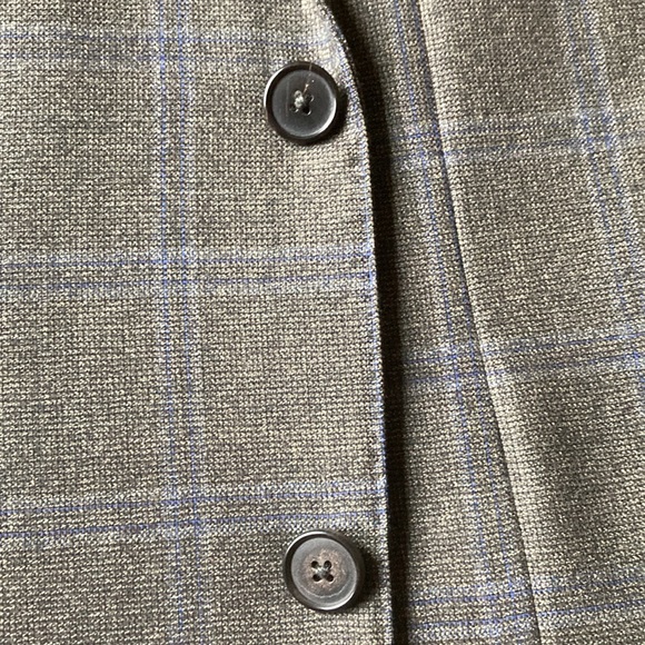 Ermenegildo Zegna Green Blue Windowpane Check Wool Sport Coat Eu 54 US 44 - Picture 3 of 12